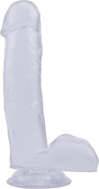 Dildo met zuignap 17,5 cm - transparant