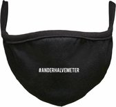 #Anderhalvemeter Rustaagh mondkapje - gezichtsmasker - wasbaar - niet medisch - zwart - tekst - bedrukt
