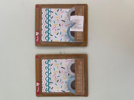 Cadeauversiering- en knutsel pakketje stof + stoffen tape patroon - set van 2... bol.com