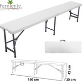 Farniente – Inklapbare Tuin - Terras - Camping Bank HDPE Wit 182x28x43cm