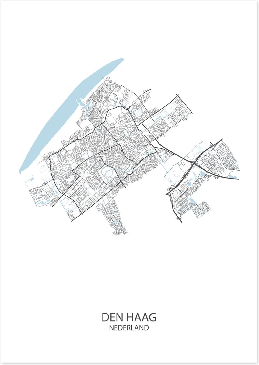 Poster Den Haag | Plattegrond | 29,70 x 42,0 cm (A3)