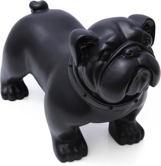 Onderhoud moeilijk server Hond - Engelse bulldog - 42 cm lang - 33 cm hoog - Zwart - Kunststof |  bol.com