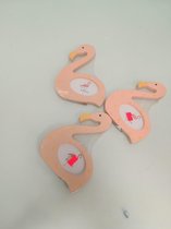 3 fotolijsten in de vorm van een zwaan - roze