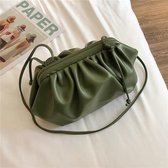 Schoudertas pouch tas PU leer 23*17*11CM Leger groen