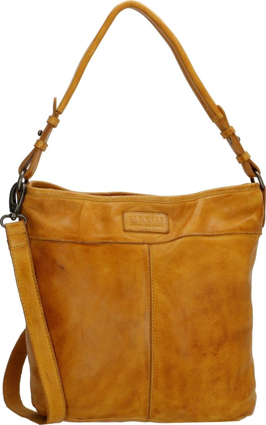 AMBRA Moda GL005 - Italiaanse leren handtas, schoudertas, hobo tas voor vrouwen (Appelgroen