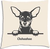 Sierkussen - Chihuahua - Wit - 45 Cm X 45 Cm