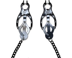 Rimba - Japanse Clover Tepelklemmen Met Ketting - Zwart