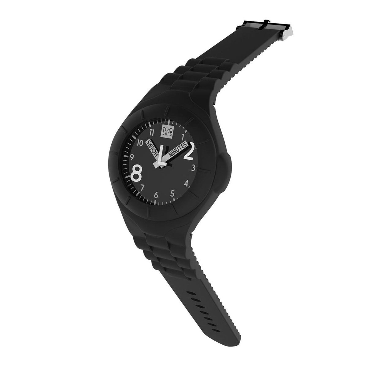 TOO LATE - siliconen horloge - MASH UP LORD REG - Ø 40 mm - black