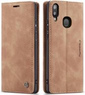 CaseMe - Samsung Galaxy A40 hoesje - Wallet Book Case - Magneetsluiting - Licht Bruin