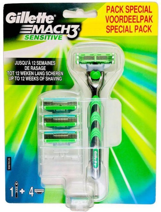 Gillette Mach3 Sensitive Voordeelpakket (with 4 Blades)