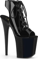 Pleaser Plateau Laarzen, Paaldans schoenen -37 Shoes- FLAMINGO-800-20 Paaldans schoenen Zwart