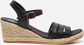 Panama Jack Isa B803 sandalen met sleehak zwart - Maat 37