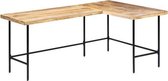 Computer bureau Mango Hout (Incl organizer) 120x60x76cm L vorm - Computerbureau - Werktafel - Schrijftafel - Tekentafel