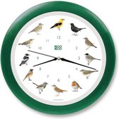 Horloge murale chant des oiseaux vert