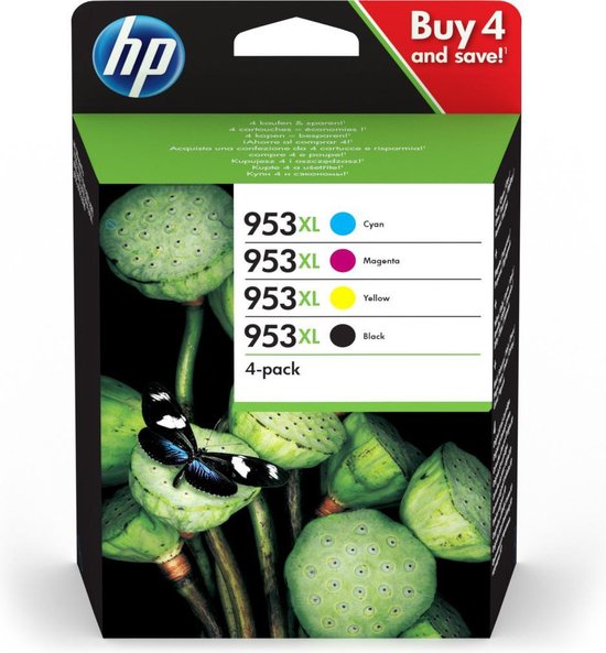 HP 953XL / Zwart / Cyaan / Magenta / Geel / Hoge Capaciteit / 4-pack | bol