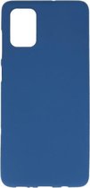 Bestcases Color Telefoonhoesje - Backcover Hoesje - Siliconen Case Back Cover voor Samsung Galaxy A71 - Navy