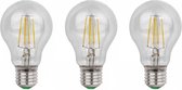E27 LED lamp 3 stuks | gloeilamp A60 | 6W=60W | daglichtwit filament 6500K