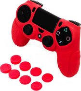 YONO PS4 Controller Hoesje – Skin met Thumb Grip – Rood