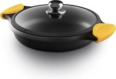 Castey Classic Yellow Line Lage Braadpan met glazen deksel 36 cm