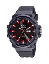 Mooi horloge Q&Q A196J002Y rood/zwart