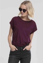 Urban Classics Dames Tshirt -M- Extended shoulder Paars/Rood