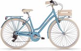 Dames-meisjes fiets MBM APOSTROPHE mat blauw 28 inch, 7 versnellingen
