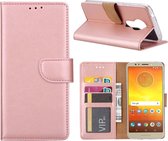 Bookcase Geschikt voor: Motorola Moto E5 Plus - Rose Goud - portemonnee hoesje
