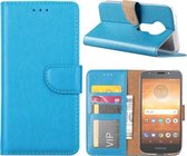 Bookcase Geschikt voor: Motorola Moto E5 Play - Turquoise - portemonnee hoesje