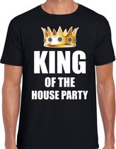 Koningsdag t-shirt King of the house party zwart voor heren XL