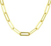 Glams Ketting Paperclip Platte Buis 5,4 mm 40 cm - Zilver
