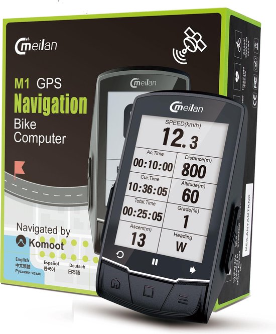 Meilan GPS fietscomputer - Navigatie - hoogtemeter - temperatuur - cadans -  snelheid | bol.com
