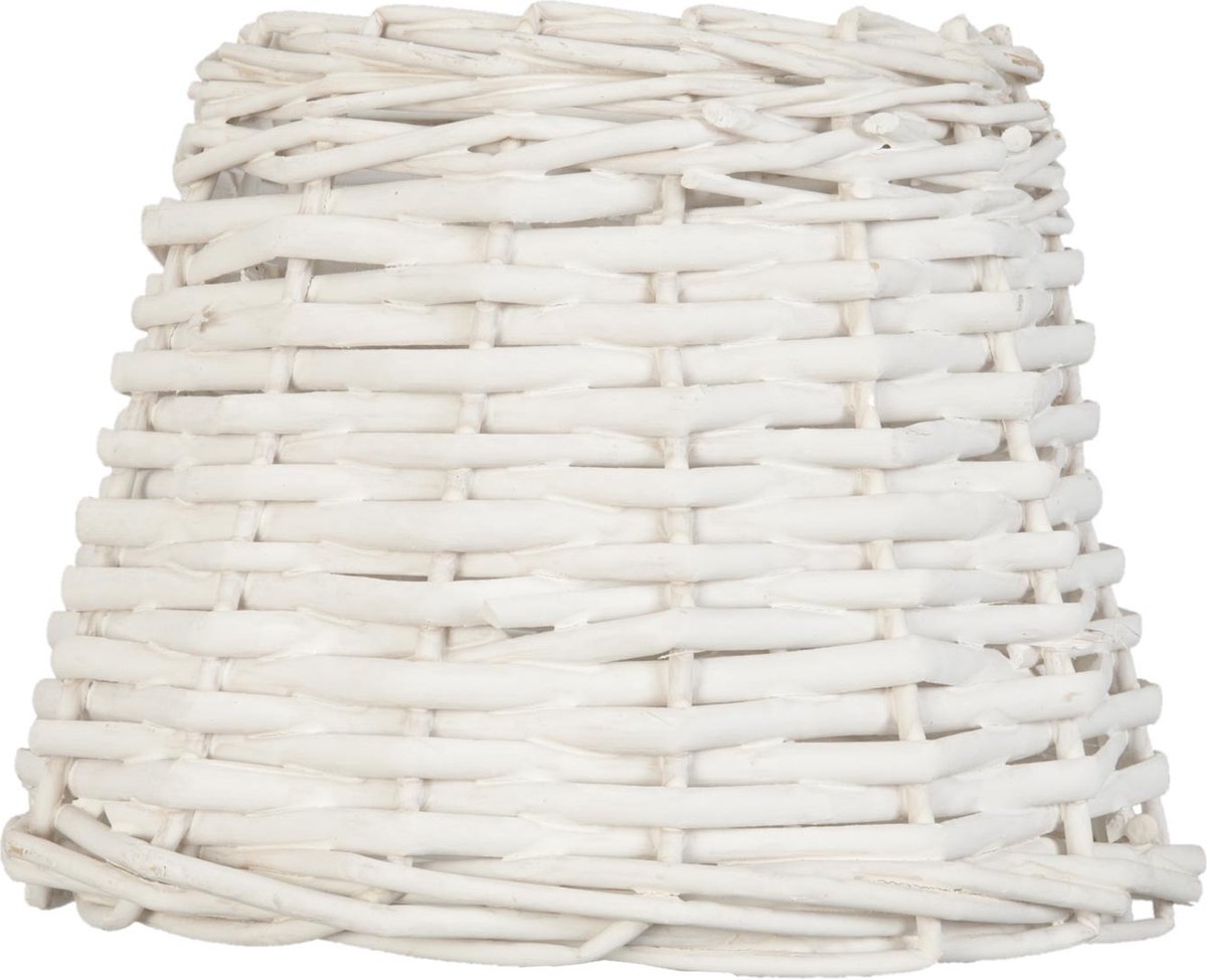 Clayre & Eef Lampenkap Ø 20x15 cm Wit Rotan