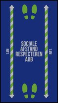 Vloerkleed Tapijt Message Mat - Sociale Afstand Respecteren AUB - 150x85 - COVID-19 - Wasbaar