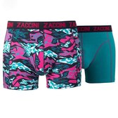 Zaccini - 2-Pack Boxershorts - Trendy Design - Turquoise