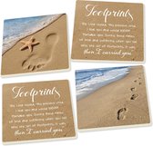 Coaster set - Footprints  - 4 pieces - 10 x 10 cm