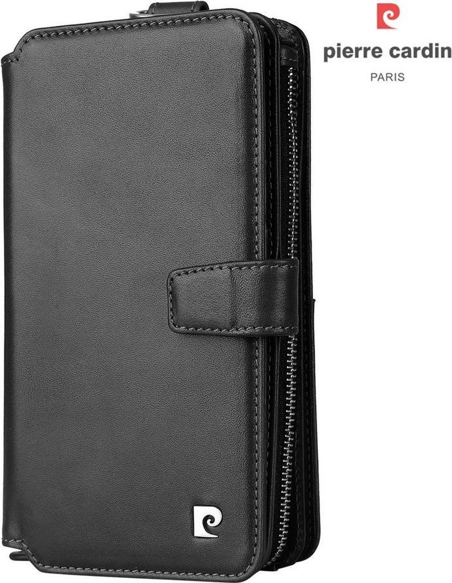 Leren Wallet + uitneembare Case - iPhone XR - Zwart - Pierre Cardin