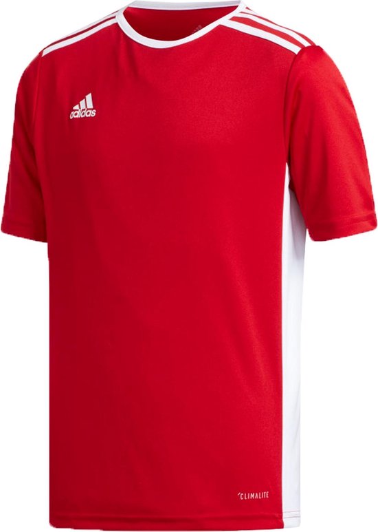 adidas Entrada 18 Sportshirt - Maat 116  - Unisex - rood,wit