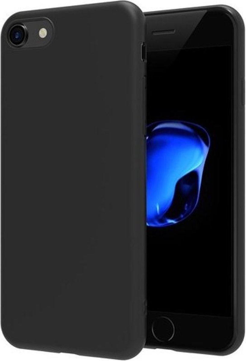 Geschikt voor iPhone SE 2020 hoesje Siliconen Case tpu Cover zwart
