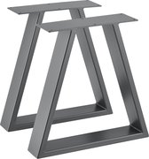 Tafelpoot - Meubelpoot - Set van 2 stuks - Staal - Kleur grijs - Afmeting (LxBxH) 40 x 10 x 40 cm