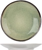 Assiette Fez verte douillette et tendance D15,5cm - Faïence (lot de 6)
