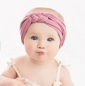 Hoofdband - baby - peuter - kleuter - meisjes - gevlochten - roze