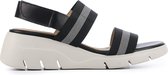 Capobella Sandalen Dames / Damesschoenen - Leer   - Sleehak hoogte  5.5 cm - Paola - Zwart - Maat 35