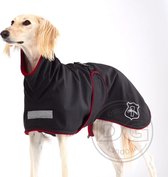 DG Softshell® Waterdichte Hondenjas - Plus Jacket - Zwart Rood - Maat 26 (DGXXL) - meer dan 30kg
