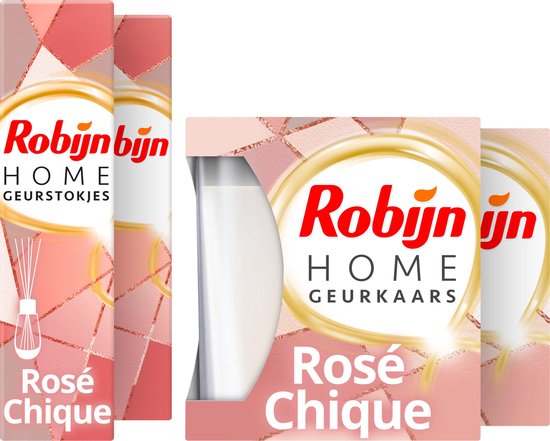 Robijn Rose Chique Home Care pakket - Geurstokjes & Geurkaars