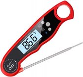 Digitale Thermometer Rood|Koken|Vleesthermometer|Oven|Water|Binnen en Buiten|RVS|Waterdicht|Supersnel|Batterij inbegrepen