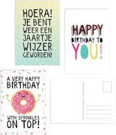 Cartes de vœux anniversaire set 3 pièces cartes d'anniversaire avec enveloppe joyeux beignet