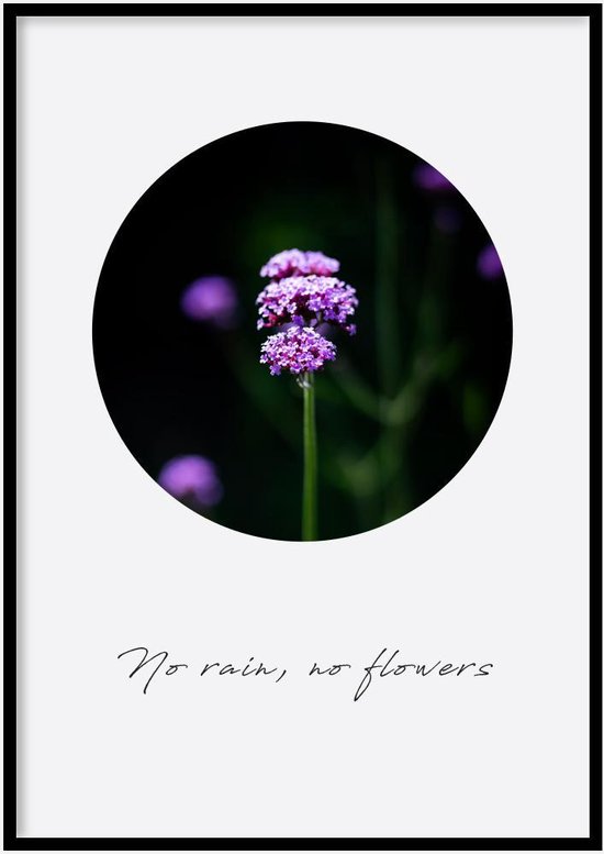 Poster Flowers - 30x40cm met Fotolijst – Quote Poster – Ingelijst