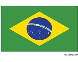 Vlag Brazilië Braziliaanse vlag 150x90cm