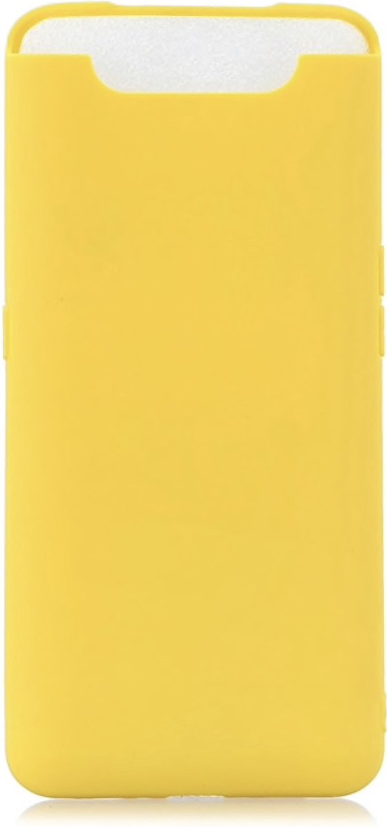 Geschikt voor Samsung Galaxy A80 Back cover - Geel - Soft TPU - Siliconen Hoesje