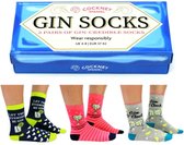 GIN dames sokken Gin Socks - 3 paar in een geschenk doos - maat 37-42 - Cockney Spaniel